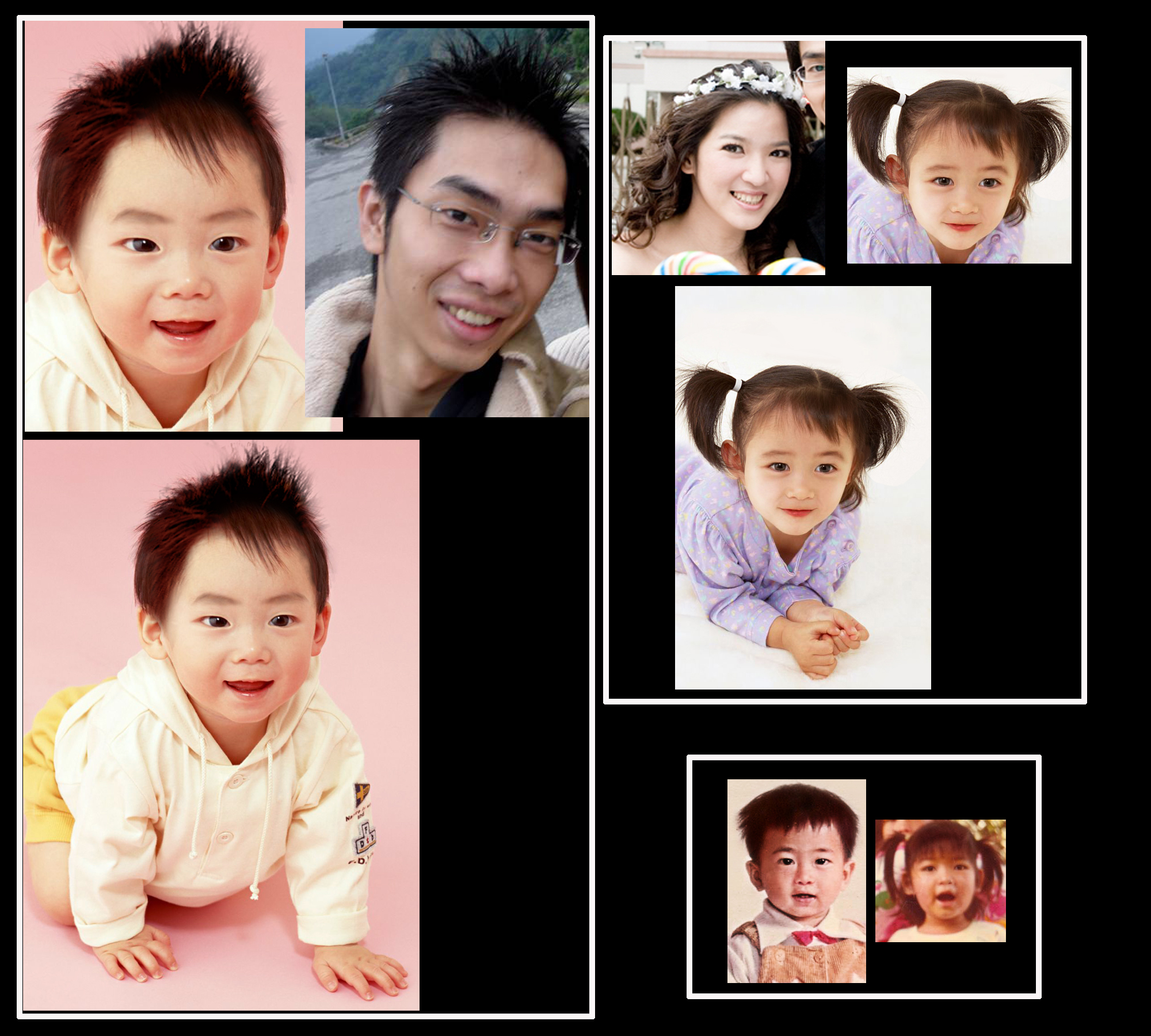 根据提供的相片合成出新娘新郎的未来宝宝